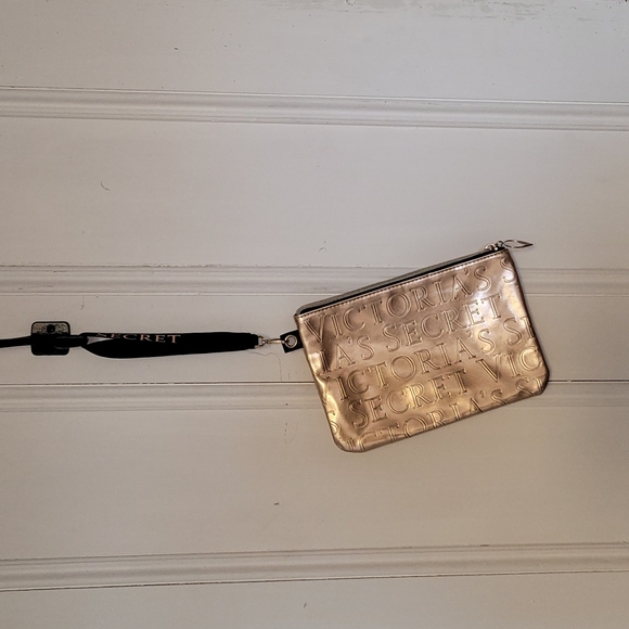 Trio of Victoria's Secret gold and pink sparkle pouches wristlets - Picture 12 of 13